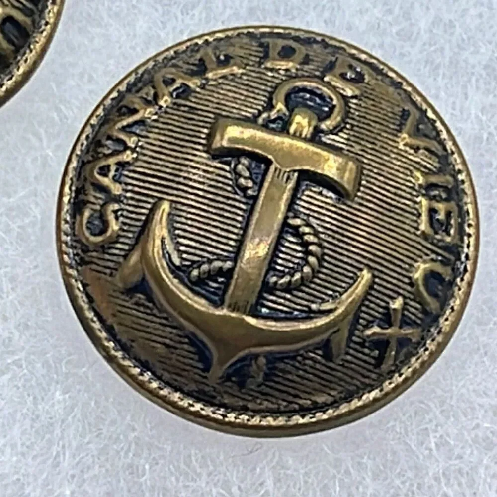 Vintage anchor and rope buttons set of 2